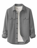 DEELMO Men’s Stylish Cotton Blend Casual Shirt || Full Sleeve Button-Down Shirt with Dual Flap Pockets || Comfortable Breathable Fabric || Perfect for Casual Office and Outing Wear