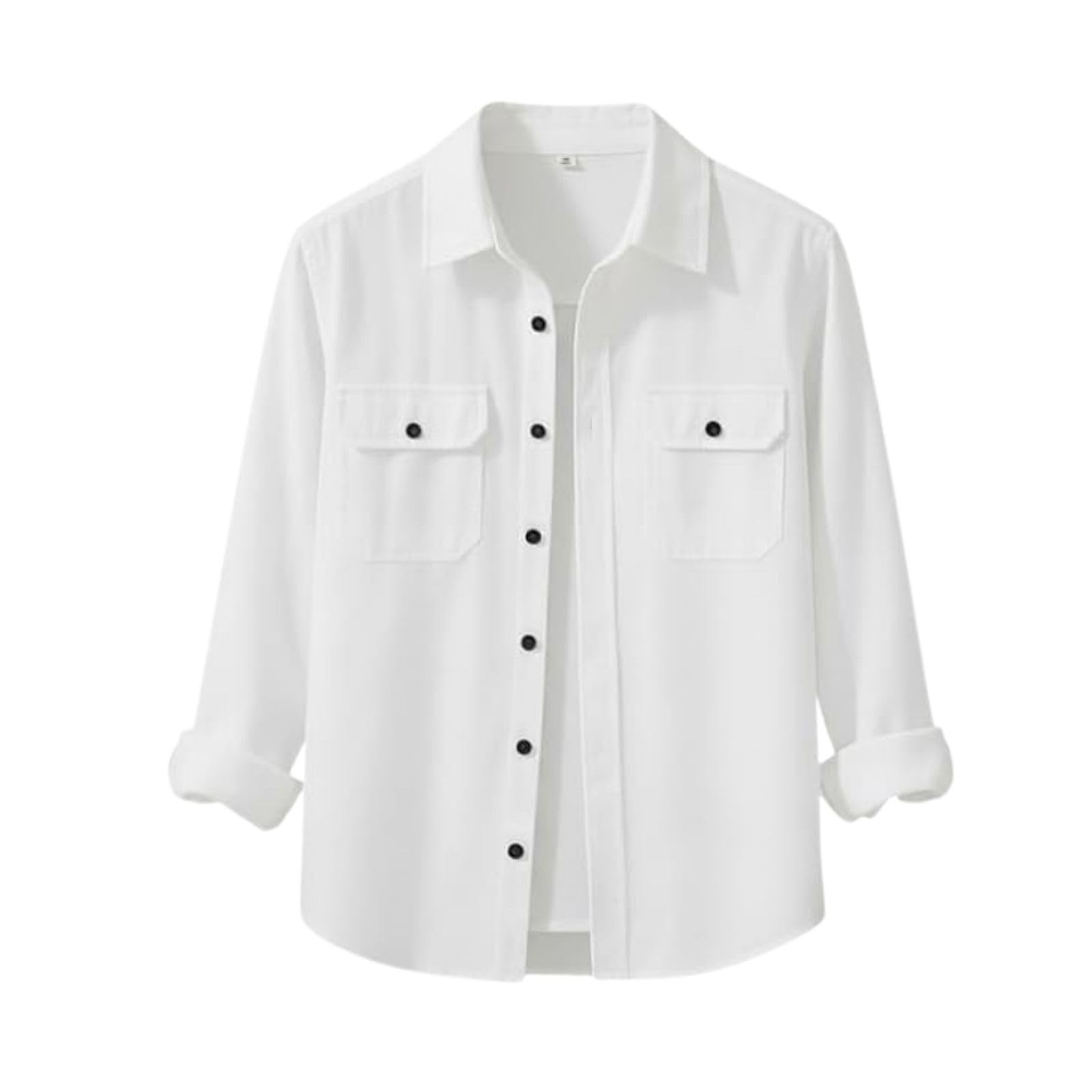 DEELMO Men’s Stylish Cotton Blend Casual Shirt || Full Sleeve Button-Down Shirt with Dual Flap Pockets || Comfortable Breathable Fabric || Perfect for Casual Office and Outing Wear