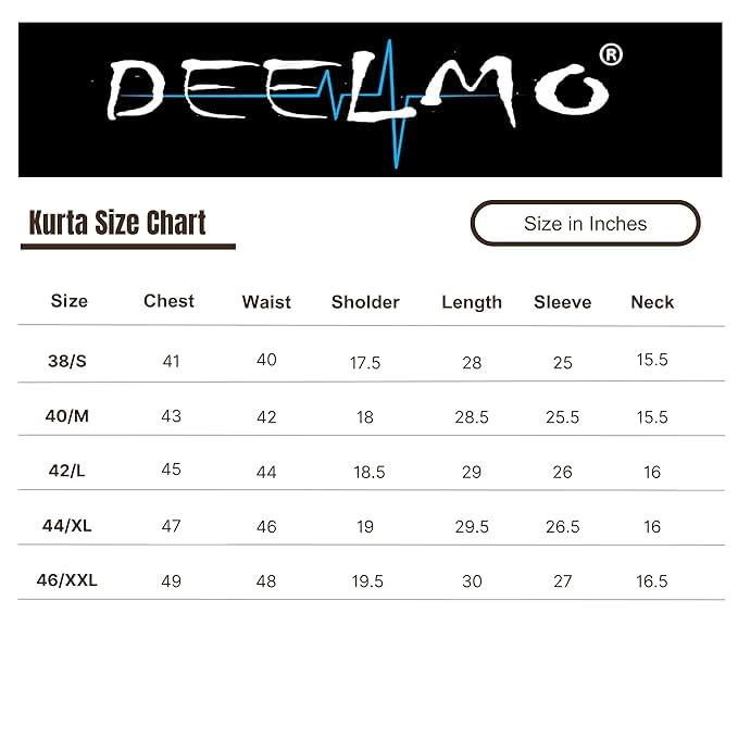 DEELMO Men's Cotton Blend Mandarin Collar Self One Design Full Sleeve Casual Short Kurta