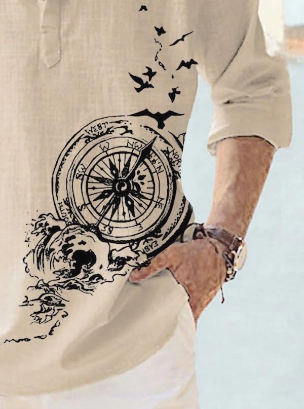 DEELMO Men's Cotton Blend Mandarin Collar Self One Design Full Sleeve Casual Short Kurta