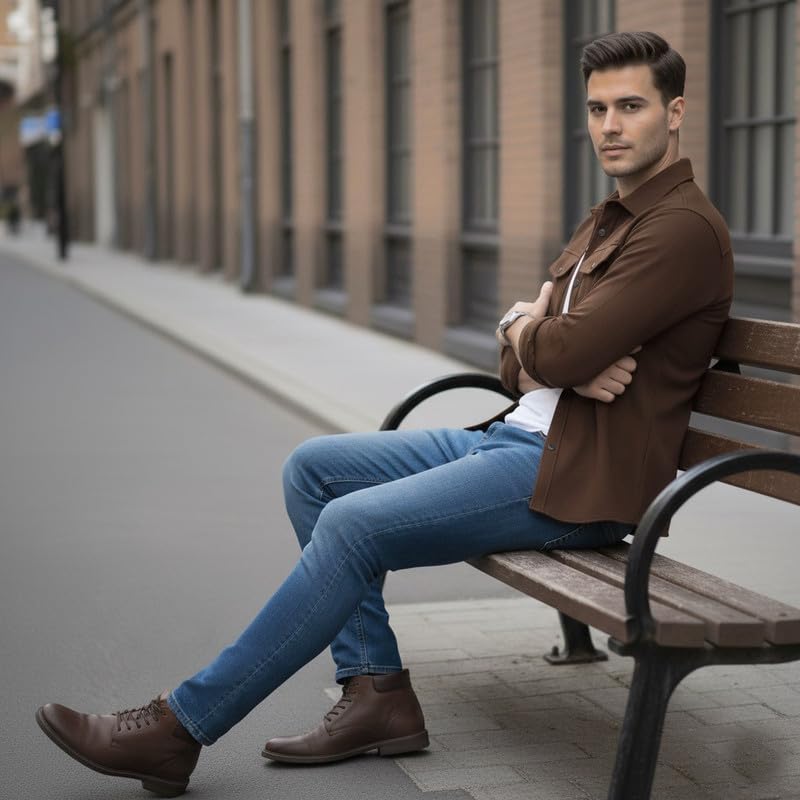 DEELMO Men’s Stylish Cotton Blend Casual Shirt || Full Sleeve Button-Down Shirt with Dual Flap Pockets || Comfortable Breathable Fabric || Perfect for Casual Office and Outing Wear