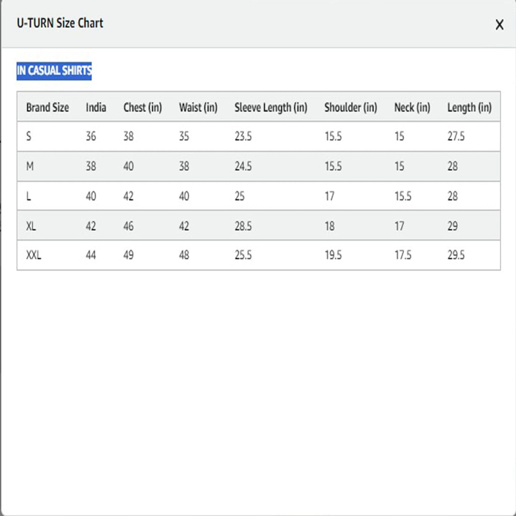 U TURN Men's Casual Printed Striped Stylish Latest Formal Shirt for Men