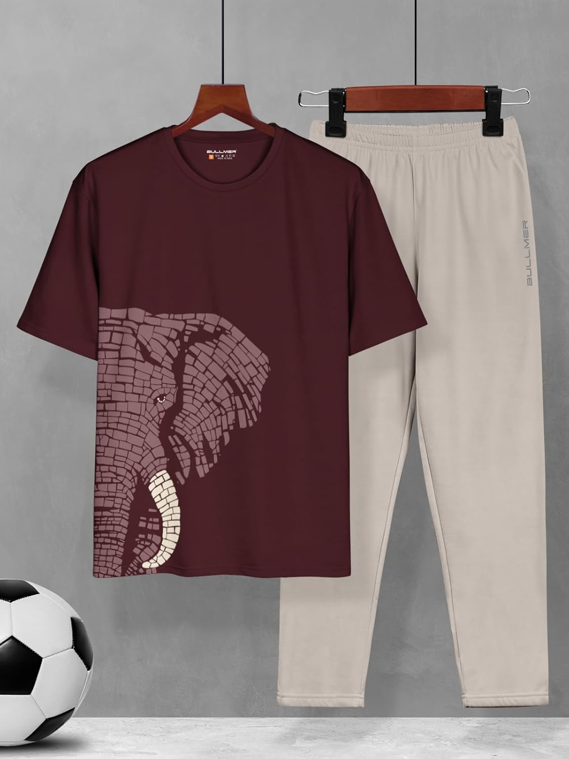 BULLMER Trendy Clothing Set with Oversized T-Shirt & Pants Co-ords for Men