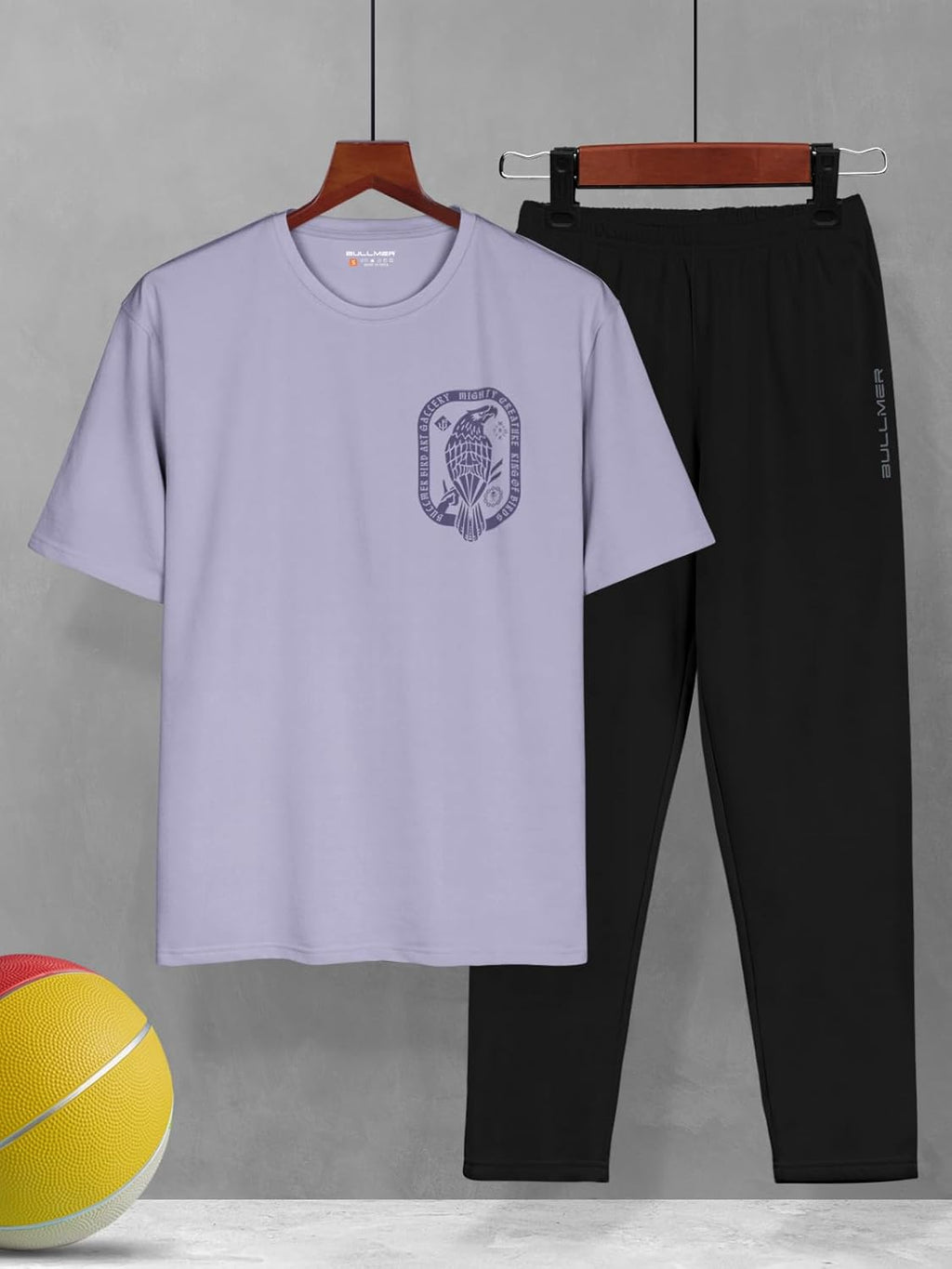BULLMER Trendy Clothing Set with Oversized T-Shirt & Pants Co-ords for Men