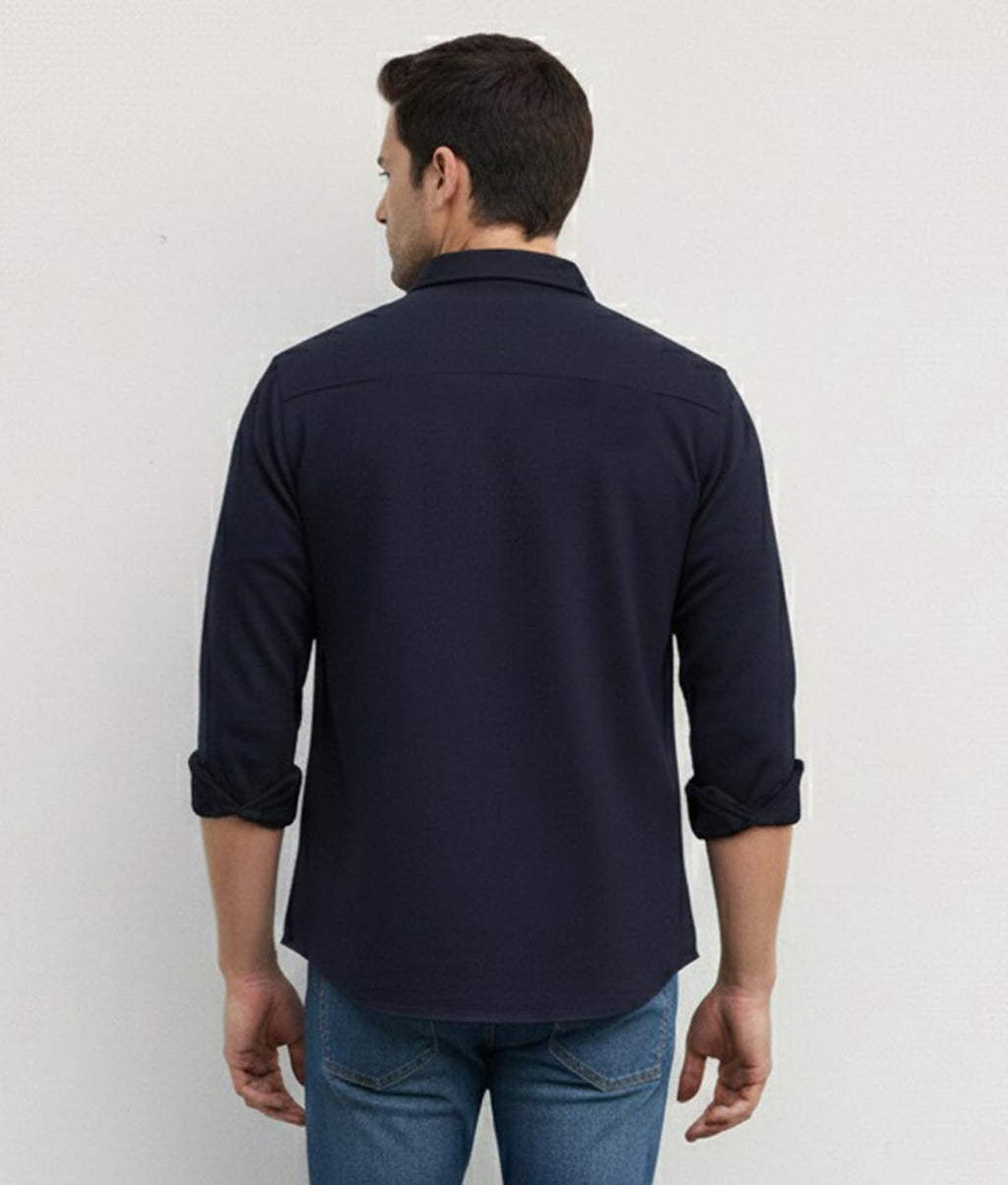 DEELMO Men’s Stylish Cotton Blend Casual Shirt || Full Sleeve Button-Down Shirt with Dual Flap Pockets || Comfortable Breathable Fabric || Perfect for Casual Office and Outing Wear