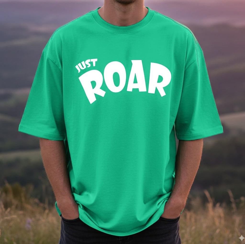 LEOTUDE Men's Half Sleeve Round Neck Cottonblend Graphic Print Oversized Tshirt for Man