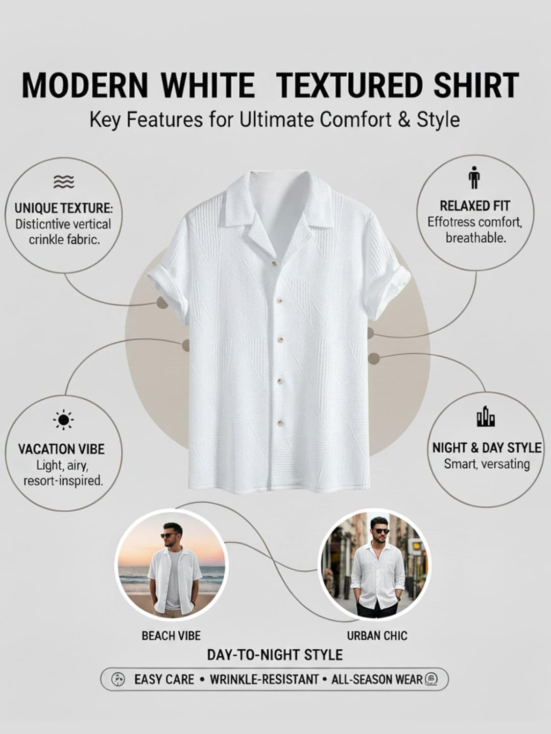 Leriya Fashion Shirt for Man | Mens Casual Shirts | Shirt for Man| Shirts for Mens Stylish |Half Sleeve Button Down Textured Summer Wear (Available in Plus Sizes)