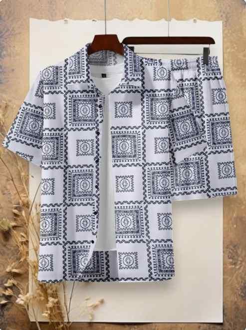 Men's Casual Summer Shirt Set 3D Print Two-piece Co-ord Set