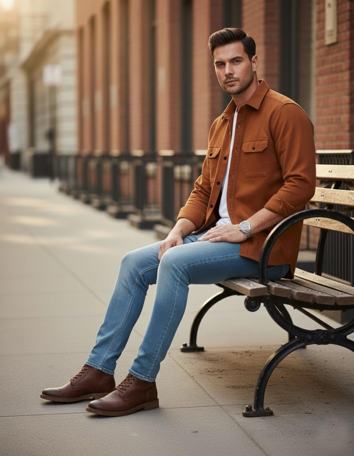 DEELMO Men’s Stylish Cotton Blend Casual Shirt || Full Sleeve Button-Down Shirt with Dual Flap Pockets || Comfortable Breathable Fabric || Perfect for Casual Office and Outing Wear