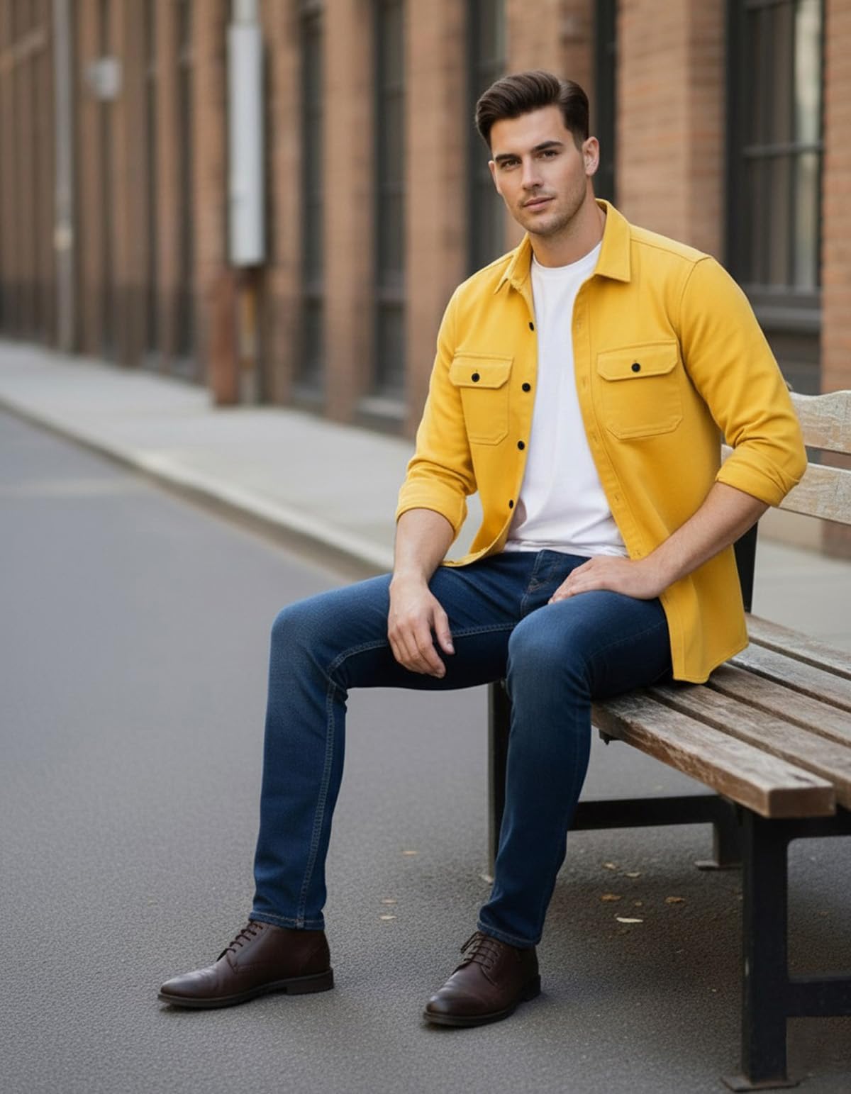 DEELMO Men’s Stylish Cotton Blend Casual Shirt || Full Sleeve Button-Down Shirt with Dual Flap Pockets || Comfortable Breathable Fabric || Perfect for Casual Office and Outing Wear